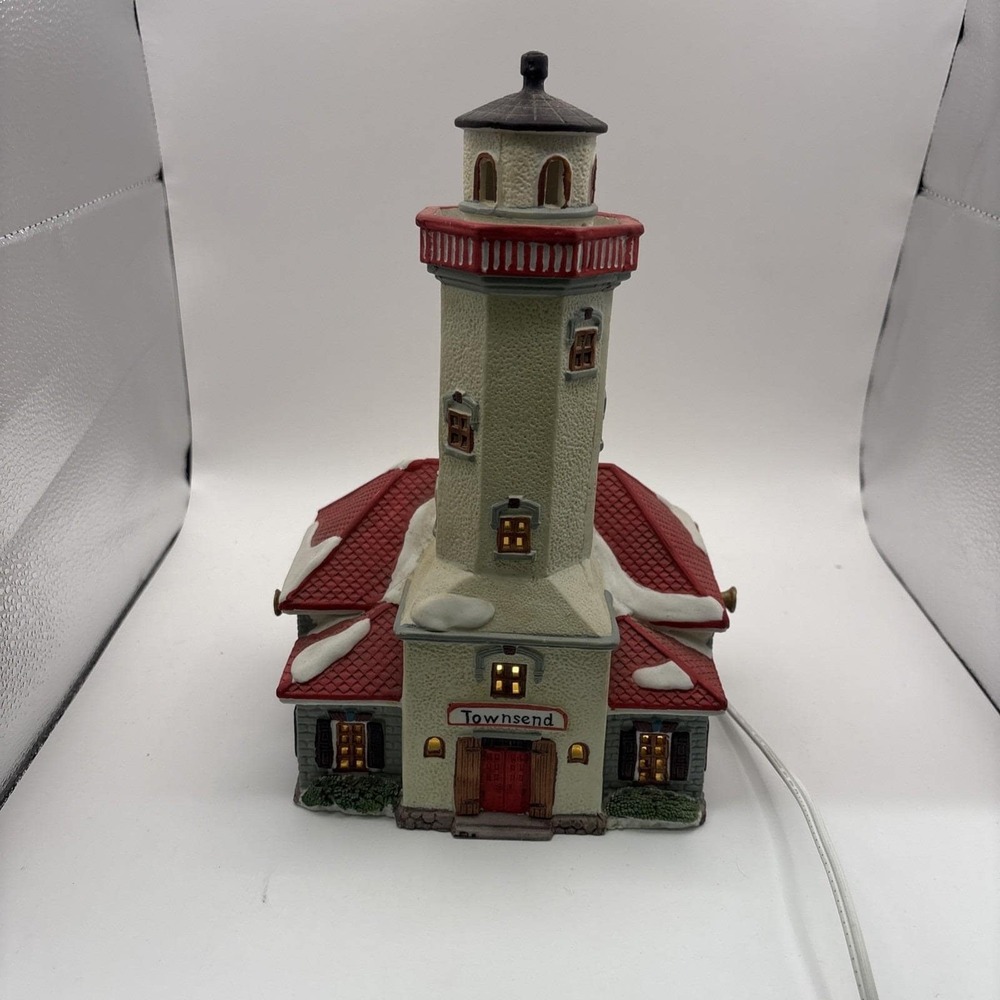 Vtg~Lemax Hearthside Village Townsend Lighthouse~1994~READ